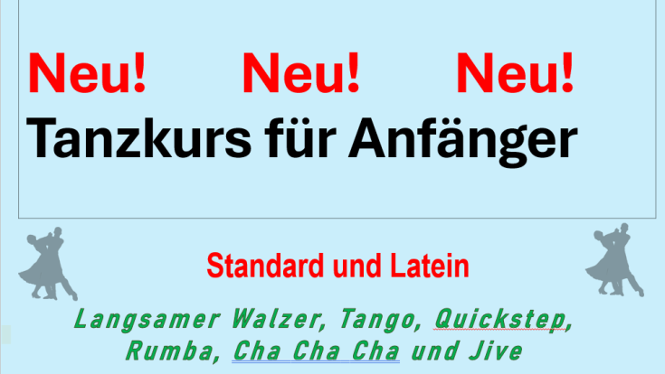 Neuer Tanzkurs für Anfänger startet im April